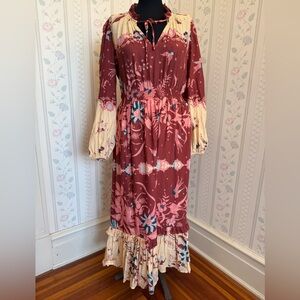 Anthropologie maxi dress with butterfly pattern